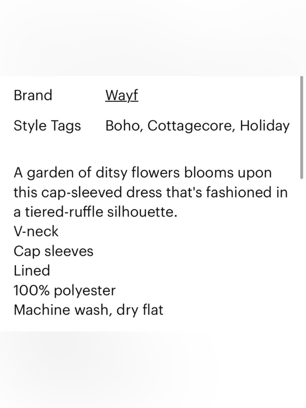 Wayf Floral Ruffle High-Low Dress - Picture 3 of 3